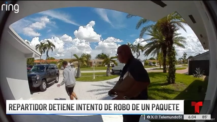 Video viral repartido impide un robo de paquetería en una casa de Hialeah