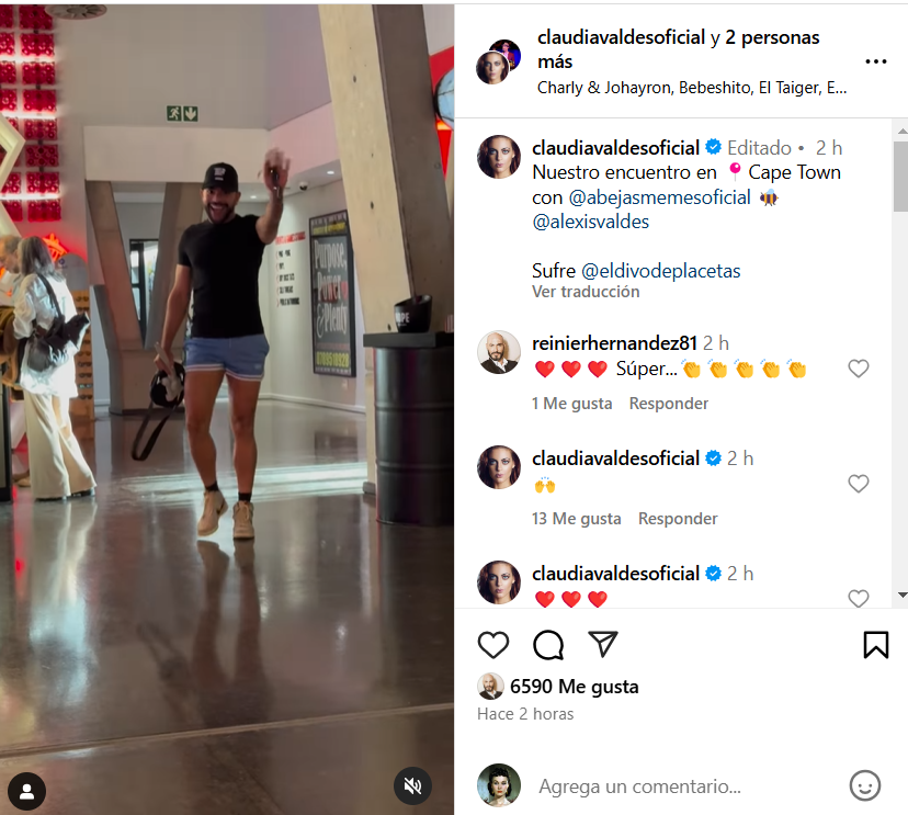 Claudia y Alexis Valdés conocen a Amed Rodríguez en Suadáfrica
