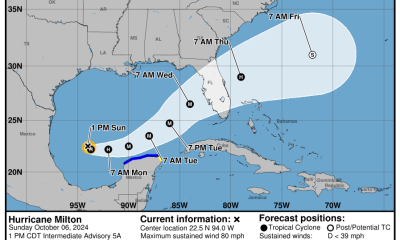 Milton se convierte en huracán categoría 1 mientras avanza hacia Florida