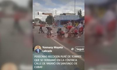 Escasez de comida vecinos de Santiago de Cuba recogen puré de tomate del suelo (1)