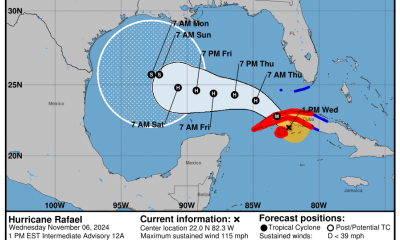Rafael es huracán de categoría 3 y amenaza con daños catastróficos a Cuba