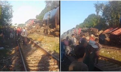 Chocan dos trenes de carga en Guayos provocando gran derrame de petróleo
