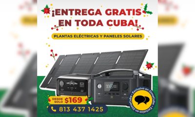 Envío sin costo de paneles solares y plantas eléctricas a cualquier provincia de Cuba