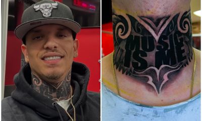 Music is me Bebeshito se hace un tatuaje en inglés con error gramatical