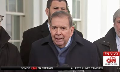 El opositor venezolano Edmundo González conversa con Joe Biden en la Casa Blanca
