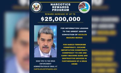 Estados Unidos eleva a 25 millones de dólares la recompensa por Nicolás Maduro