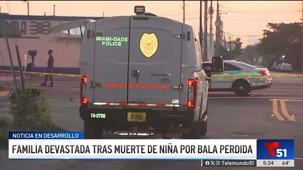 Investigan muerte de una niña por bala perdida en Miami-Dade (1)