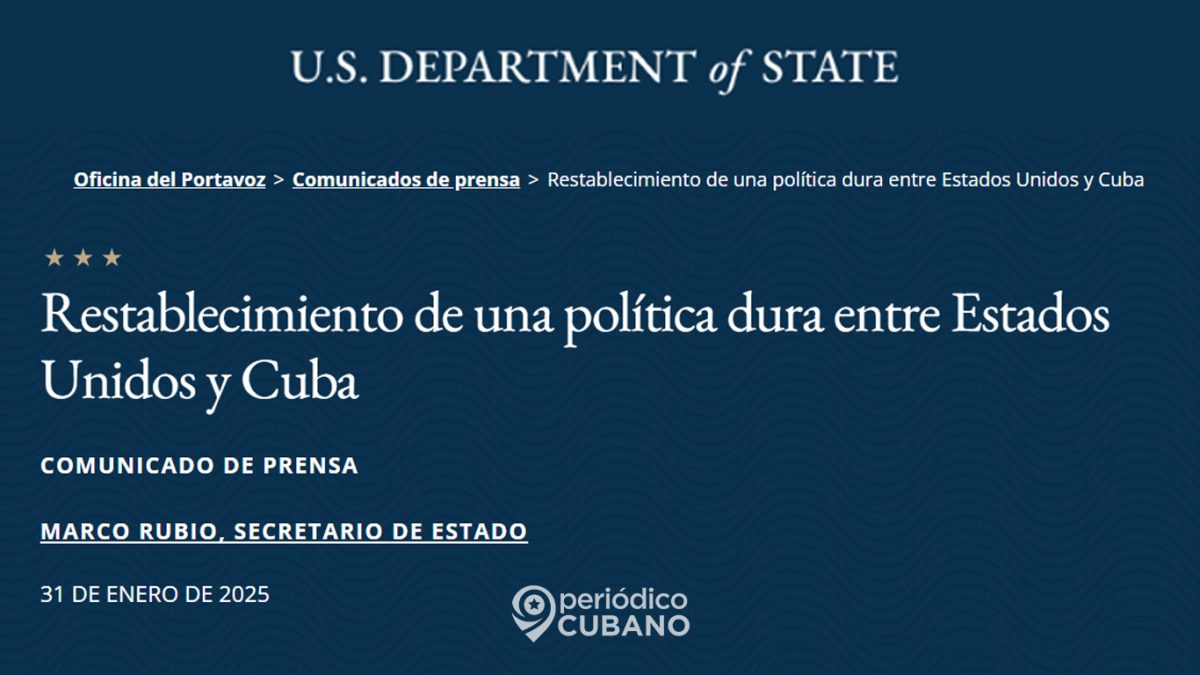 Nuevas sanciones a Cuba del Departamento de Estado y el secretario Marco Rubio