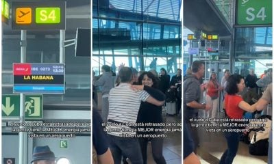 Cubanos bailan salsa aeropuerto Madrid