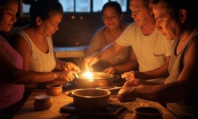 Cubanos cocinando sin luz