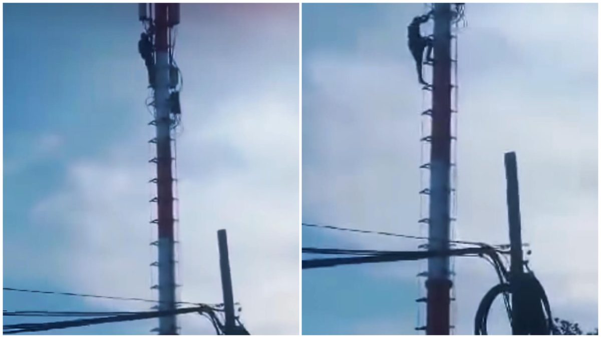 Hombre se sube a torre de Etecsa en Cienfuegos a protestar