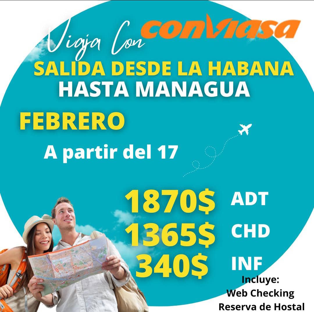 Vuelos a Nicaragua desde Cuba en Conviasa estrenas tarifas desde febrero