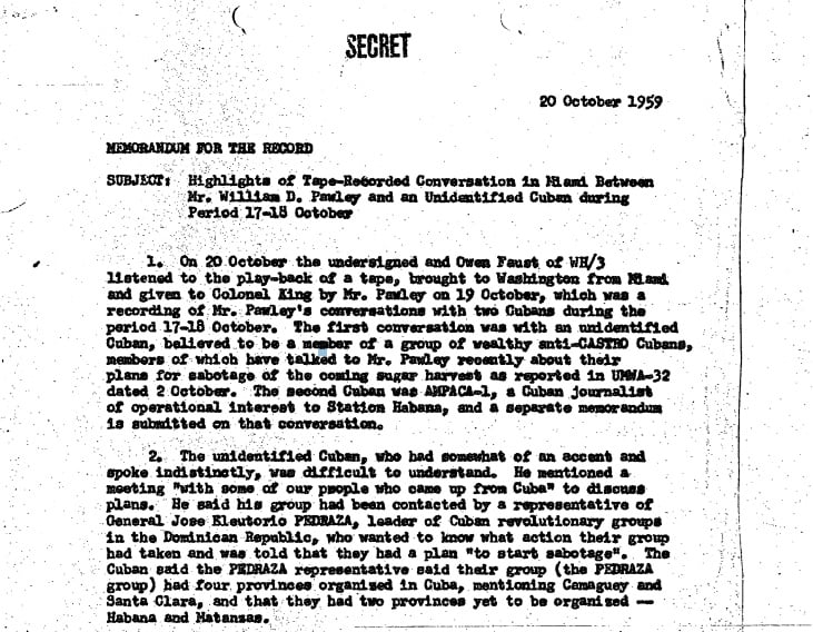 Archivos desclasificados del caso Kennedy exponen conspiraciones de sabotaje contra Fidel Castro5
