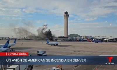 Avión de American Airlines se incendia tras aterrizar en el aeropuerto de Denver