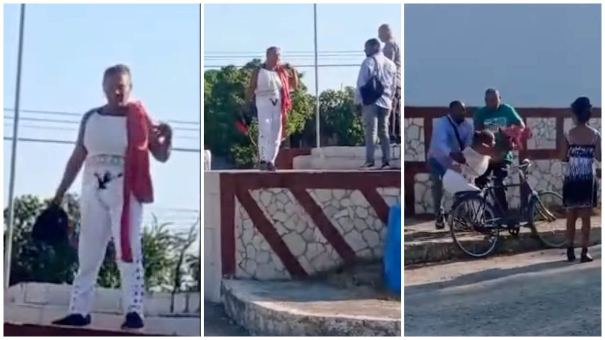 Madre cubana protesta en Río Cauto, Granma ante la profunda crisis en Cuba. (Captura de pantalla © Lucio Enriquez-X)