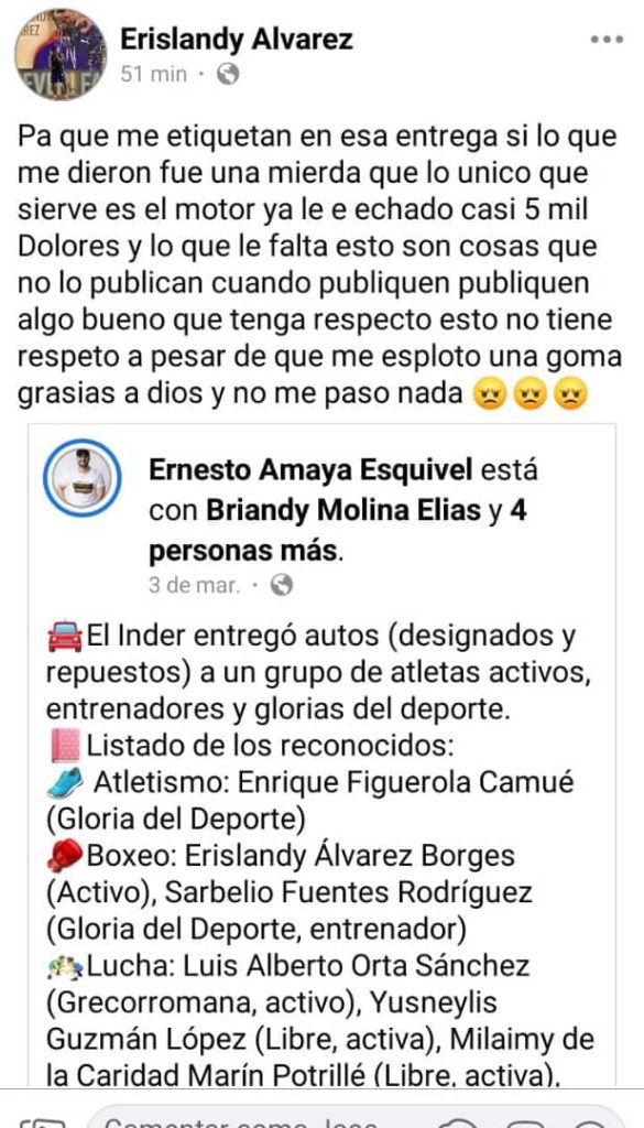 Erislandy Álvarez denuncia la entrega de un auto defectuoso por su medalla de oro en París 2024 5