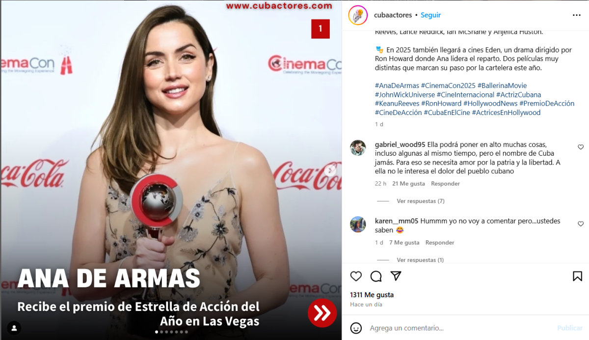 (Captura de pantalla © Cuba actores - Instagram)