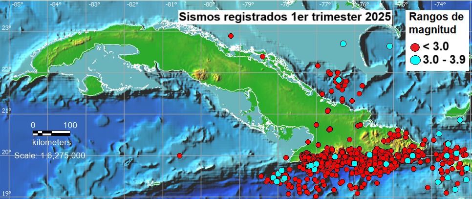 Cuba registró 2.375 sismos durante el primer trimestre de 2025