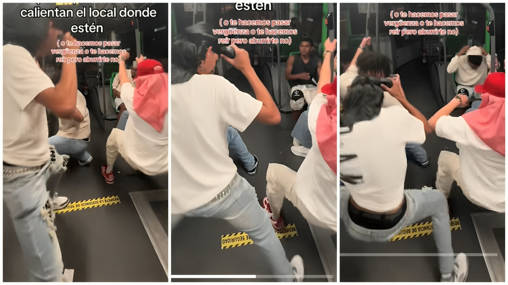 Cubanos en autobús de Tenerife