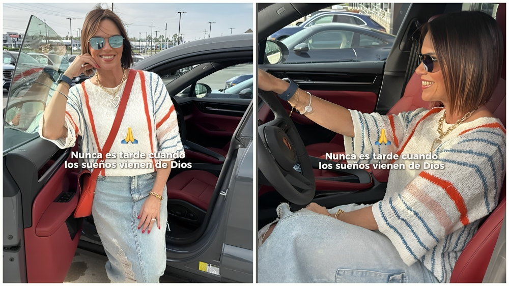 Rachel Díaz en su auto nuevo