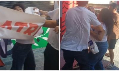 Activista Oraisa Estrada agredida cuando protestaba por la presencia de Gabriela Fernández en España