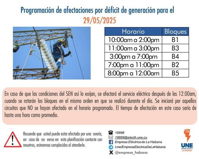 Anuncian apagones de madrugada en La Habana para “equilibrar déficit”