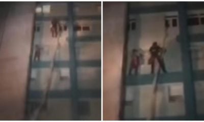 Joven ladrón robando en un quinto piso (1)