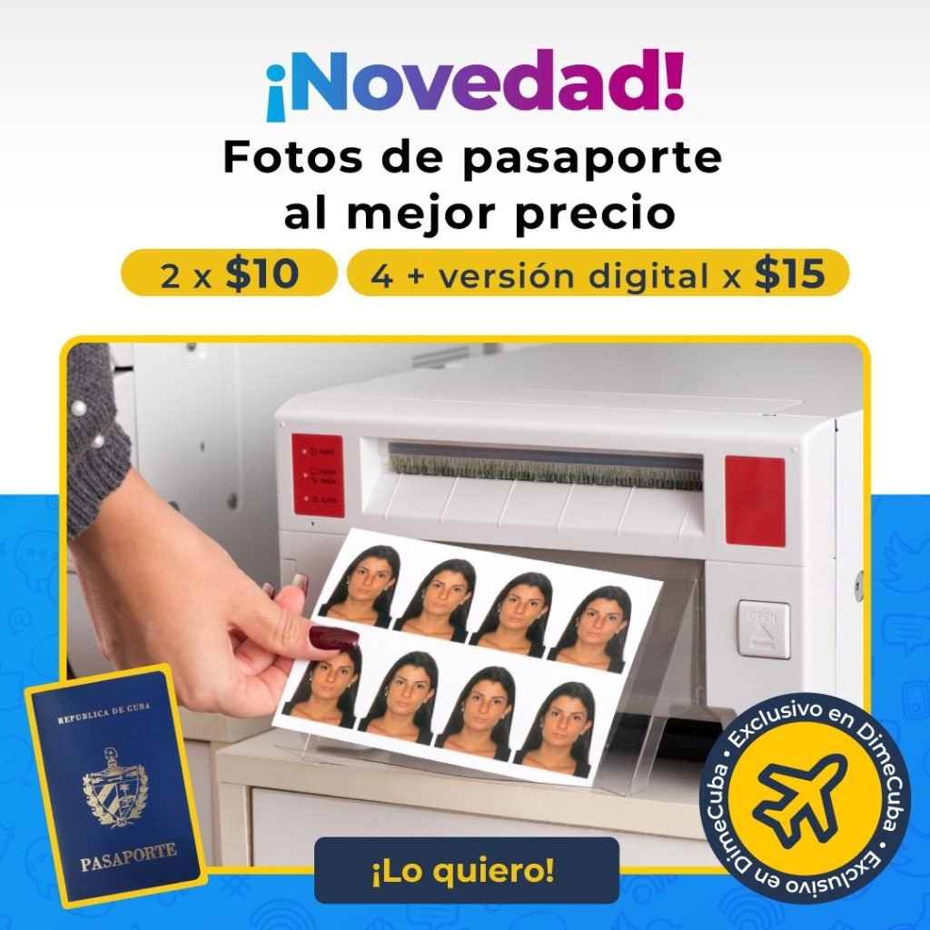 Promoción en servicio de fotografía al instante para el trámite del pasaporte cubano 3
