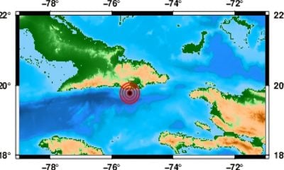Sismo de 3.1 en la escala Richter ocurre a 31 km al suroeste de Caimanera (1)