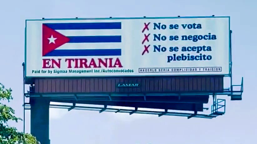 Valla en Tiranía no se vota