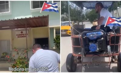 Cubano lleva su planta eléctrica al policlínico para que funcione el electrocardiograma