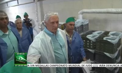 Díaz-Canel visita fábrica de quesos que solo trabaja cuatro horas con electricidad