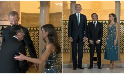 Gustavo Petro con los reyes de España