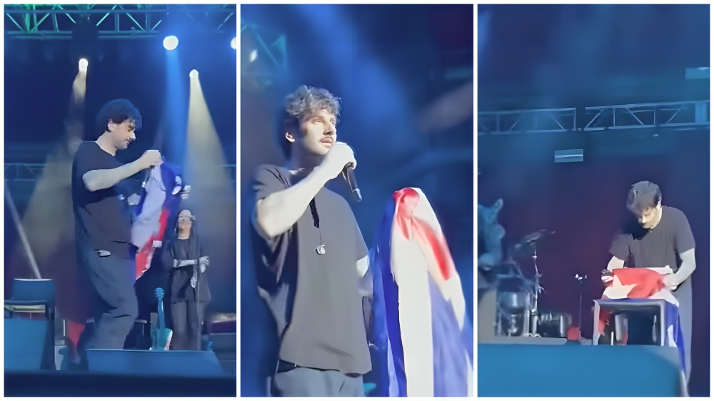 Melendi ondea bandera de Cuba