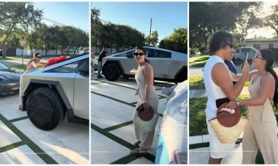 Así reaccionó una mujer cubana al recibir de regalo un Tesla Cybertruck