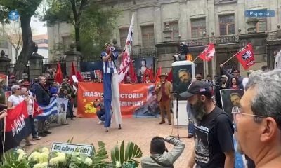 Simpatizantes castristas protestan por la retirada de las estatuas de Castro y el Che en México