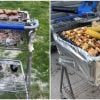 Viral en TikTok: Cubana arma una parrilla para asar con un carrito de Walmart