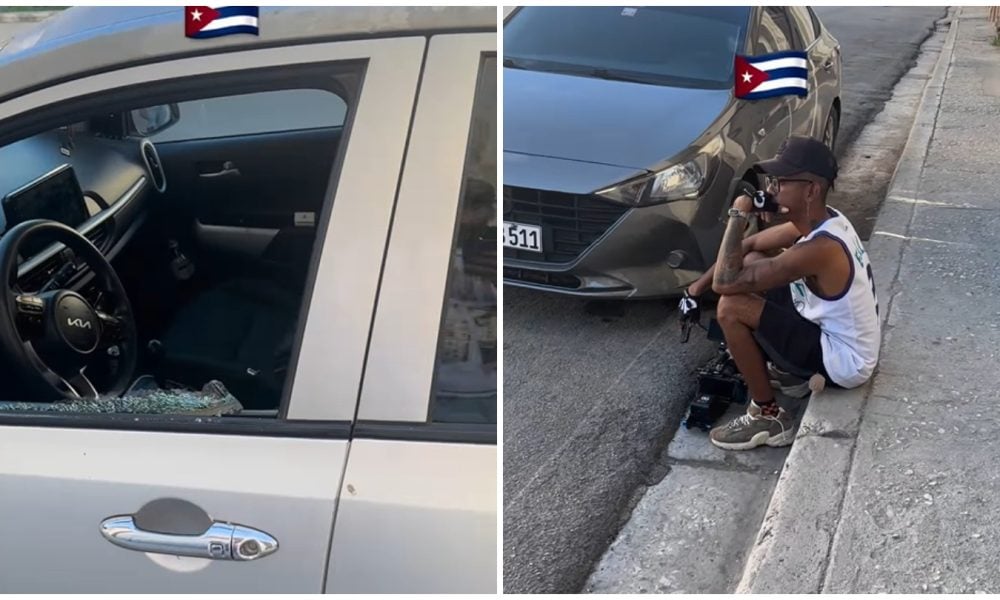 Así vandalizaron el carro a este repartero cubano tras dejarlo frente al Capitolio de La Habana