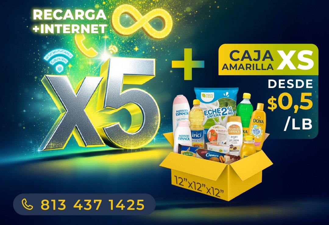 Extienden promoción de recarga quíntuple y envíos a Cuba desde 0.50 USD por libra