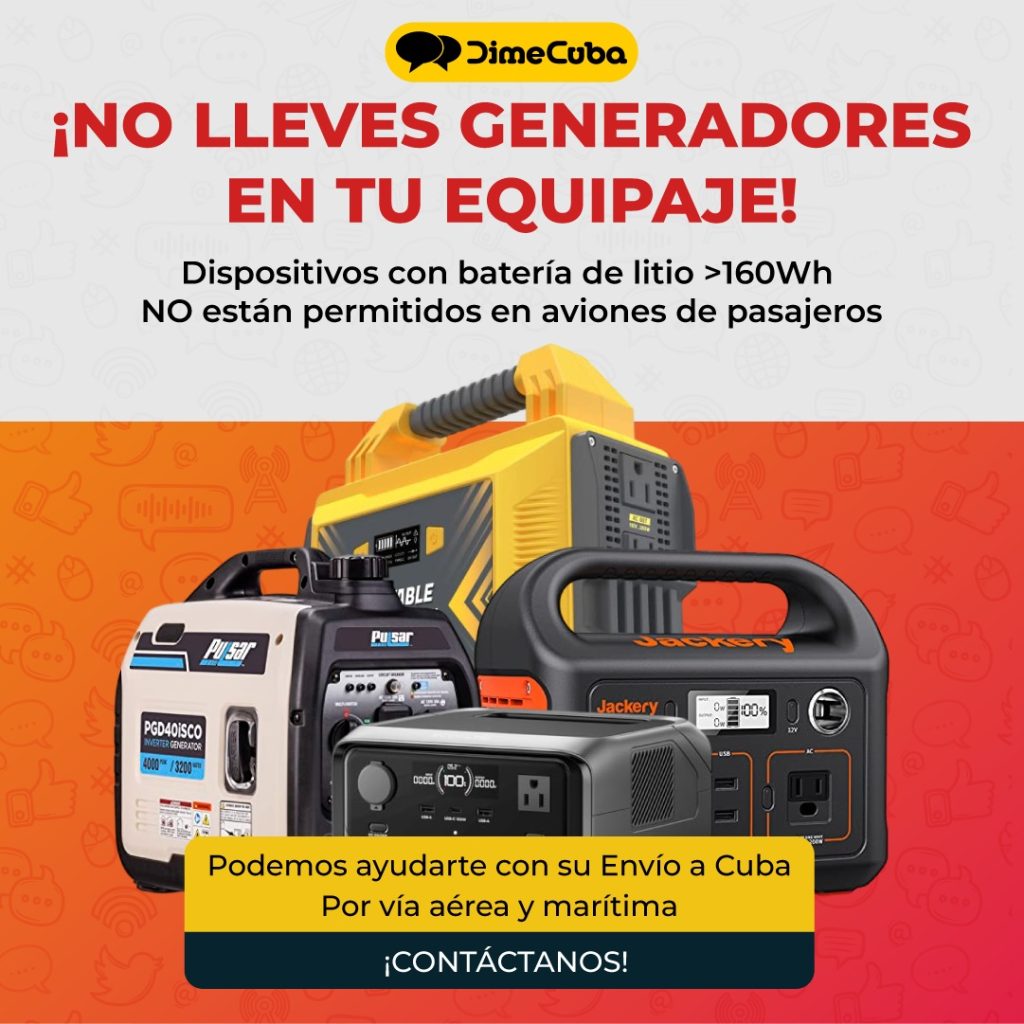 Generadores y otros artículos que no puedes llevar cuando viajas en avión4