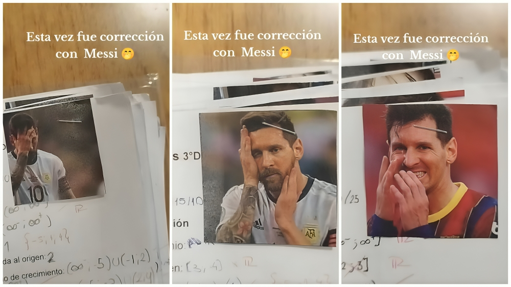 Messi llega al aula