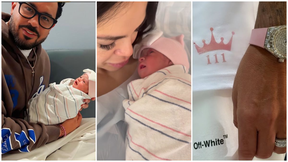 Raphy Pina y Natty Natasha con su nueva bebé