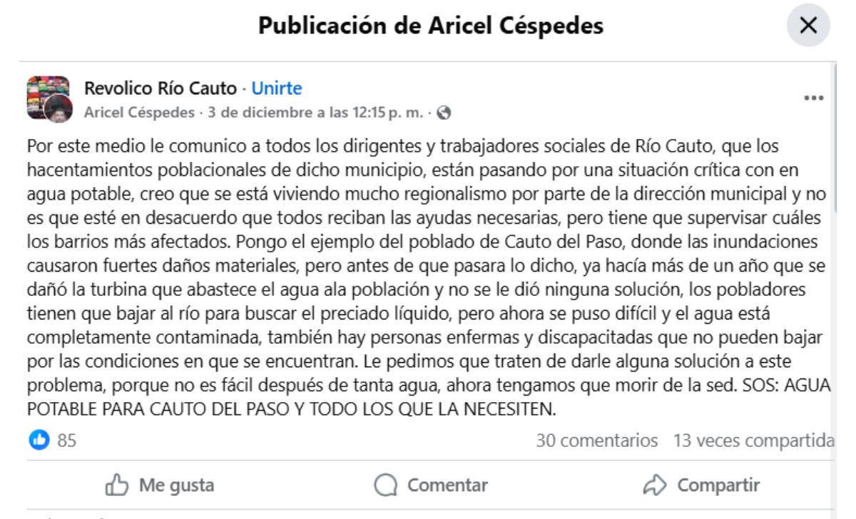 Crisis del agua en Granma