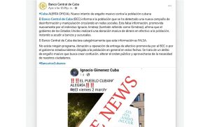 Desinformación sobre entrega de dinero a cubanos