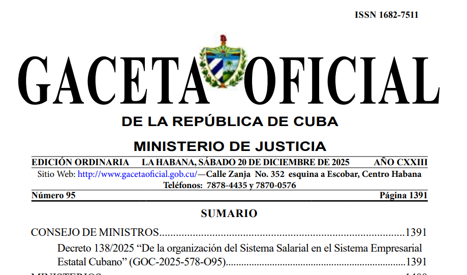 Gaceta Oficial publica decreto ley que cambia el sistema de pago de salarios en las empresas estatales