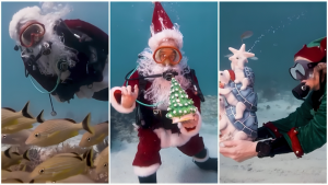 Santa buceando