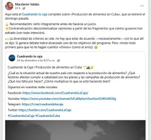 programa oficialista Cuadrando la Caja