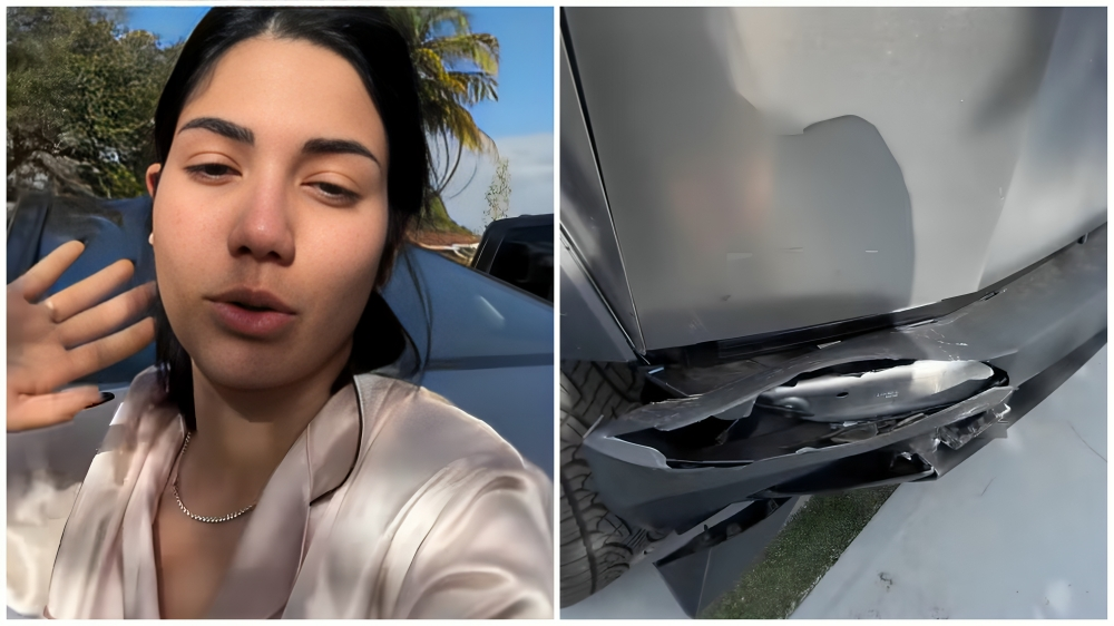 Amanda Camaraza sufre choque en su Tesla Cybertruck