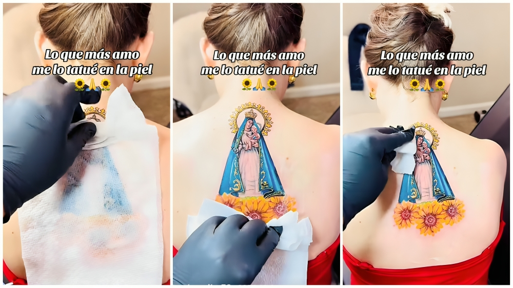 Joven cubana viraliza en TikTok su tatuaje de la Virgen de la Caridad del Cobre