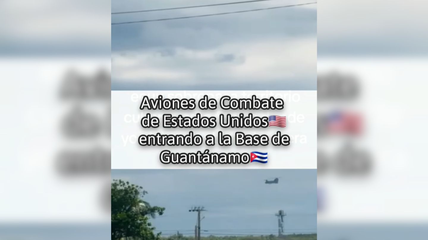 Captan a un avión de combate de EEUU acercándose a la base naval de Guantánamo
